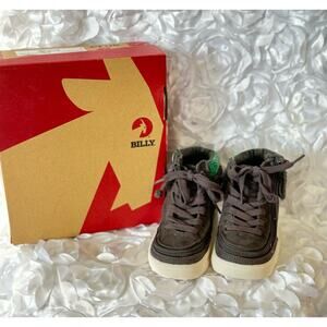 Billy Shoes Toddler 7M Gray Canvas High Top Round Toe Zip